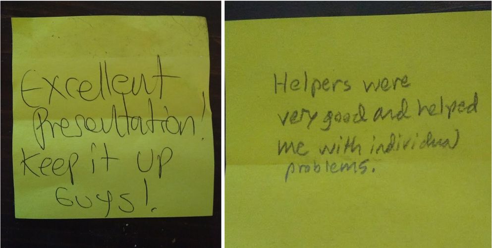 Sticky note feedback